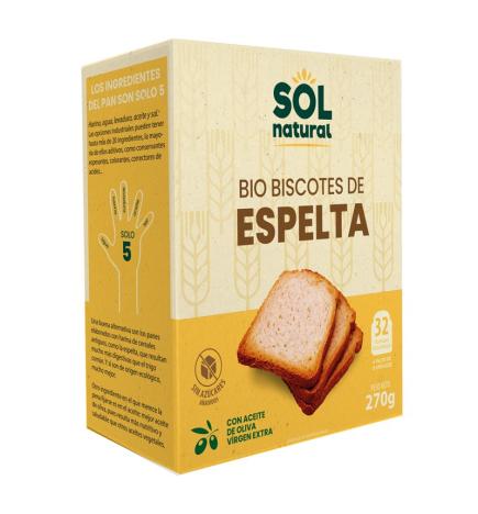 Biscotes de espelta en caja bio 270g Sol Natural