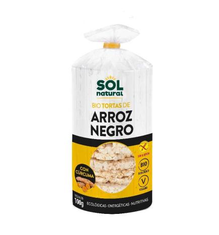 Tortas de arroz negro y curcuma s/gluten bio 100g Sol Natural