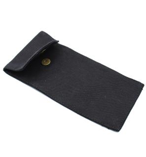 Cotton Pouch for Gemstone Face Rollers 10oz - Black 9x19xm