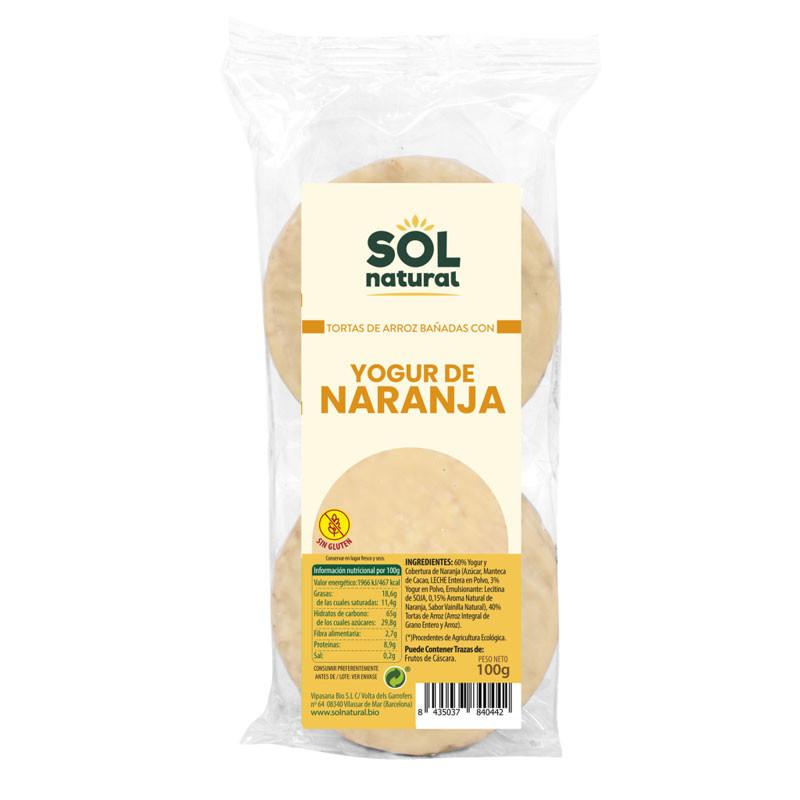 Tortitas de arroz yogur y naranja s/g bio 100g Sol Natural