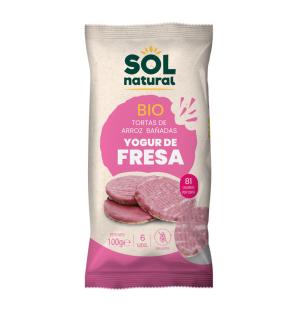 Tortitas de arroz yogurt con fresa s/g bio 100g Sol Natural