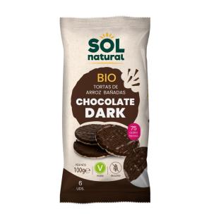 Tortitas de arroz chocolate Dark s/g bio 100g Sol Natural