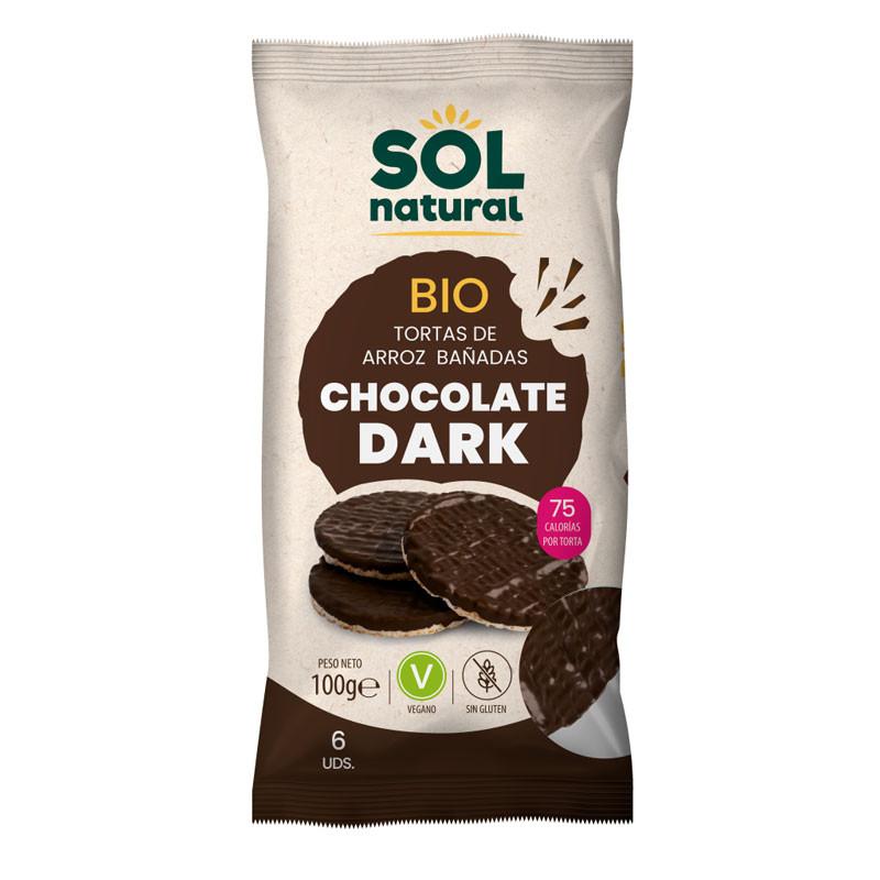 Tortitas de arroz chocolate Dark s/g bio 100g Sol Natural