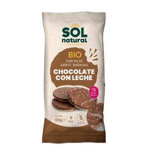 Tortitas de arroz chocolate con leche s/g bio 100g Sol Natural