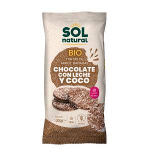 Tortitas de arroz chocolate y coco s/g bio 100g Sol Natural