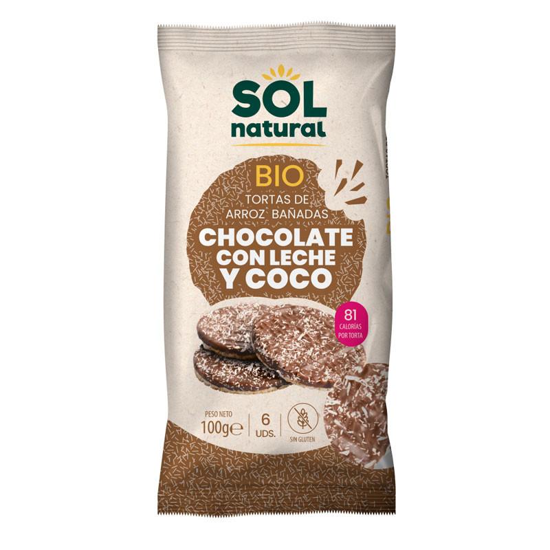 Tortitas de arroz chocolate y coco s/g bio 100g Sol Natural