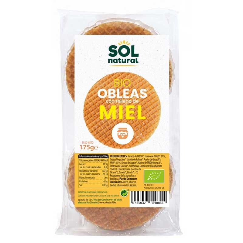 Oblea con miel bio 175g Sol Natural