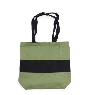 Bolsas de Algodón de Dos Tonos - 38x42x12cm - Verde y Negra - 280g