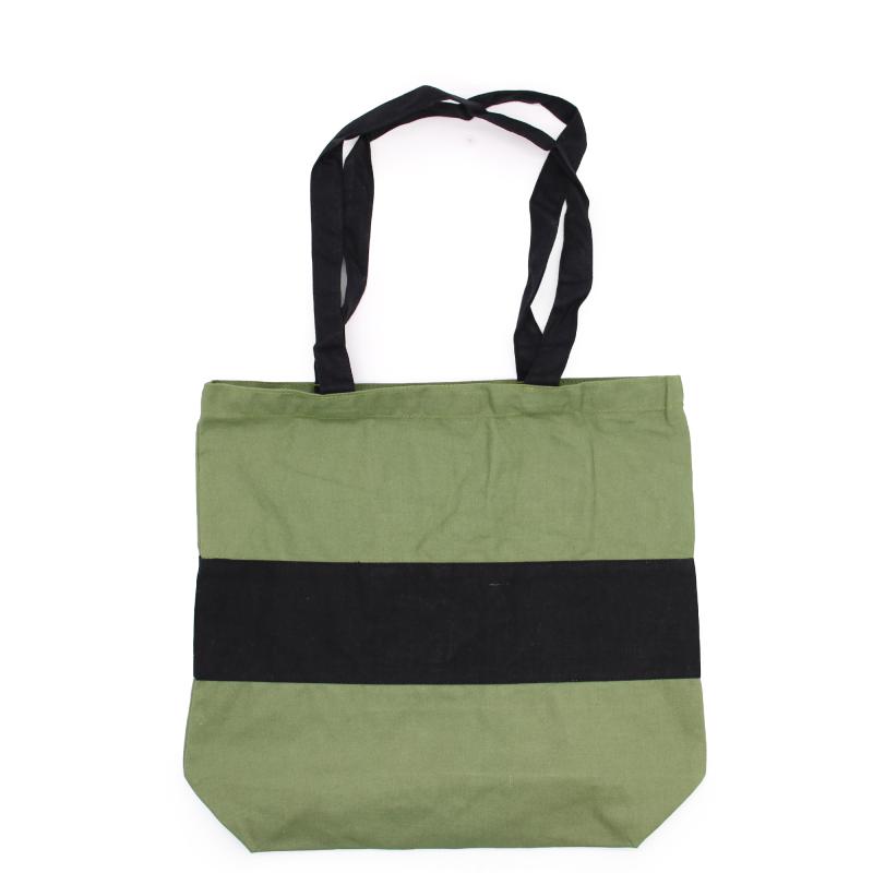 Bolsas de Algodón de Dos Tonos - 38x42x12cm - Verde y Negra - 280g