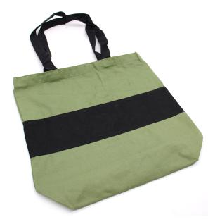 Bolsas de Algodón de Dos Tonos - 38x42x12cm - Verde y Negra - 280g