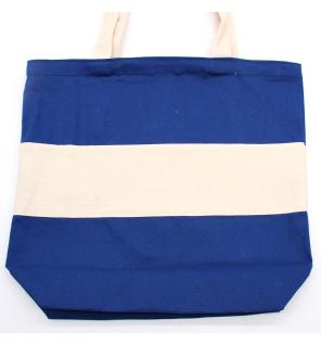 Bolsas de Algodón de Dos Tonos - 38x42x12cm - Natural y Azul - 280g