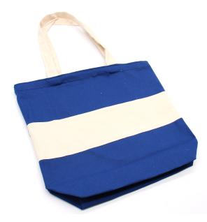 Bolsas de Algodón de Dos Tonos - 38x42x12cm - Natural y Azul - 280g