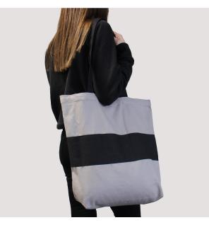 Bolsas de Algodón de Dos Tonos - 38x42x12cm - Gris y Negro - 280g