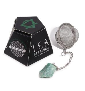 Colador de té de piedras preciosas de cristal crudo - Aventurina verde