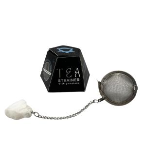 Colador de té de piedras preciosas de cristal crudo - Rainbow Moonstone