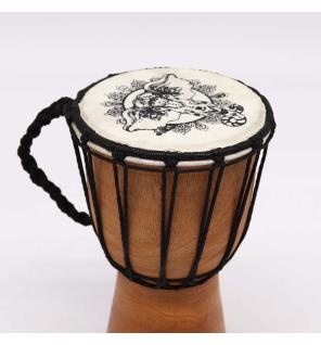 Tambor Djembe hecho a mano con tapa ancha - 20cm