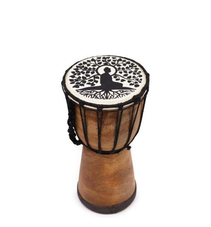 Tambor Djembe hecho a mano con tapa ancha - 25cm