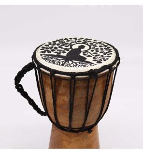 Tambor Djembe hecho a mano con tapa ancha - 25cm