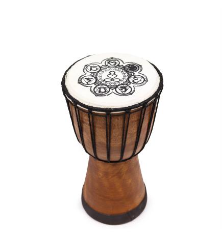 Tambor Djembe hecho a mano con tapa ancha - 30cm