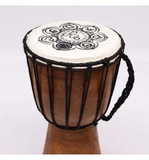 Tambor Djembe hecho a mano con tapa ancha - 30cm