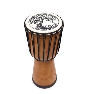 Tambor Djembe hecho a mano con tapa ancha - 40cm