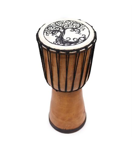 Tambor Djembe hecho a mano con tapa ancha - 40cm