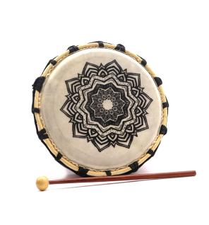 Tambor Chamánico Mandala con Baqueta - 20cm