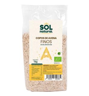 Copos de avena finos bio 1kg Sol Natural