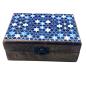 Caja Mediana de Cerámica Esmaltada - 15x10x6cm - Estrellas Azules