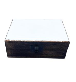 Caja Mediana de Cerámica Esmaltada - 15x10x6cm - Blanca