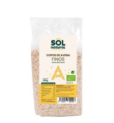 Copos de avena finos bio 500g Sol Natural