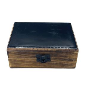 Caja Mediana de Cerámica Esmaltada - 15x10x6cm - Negra