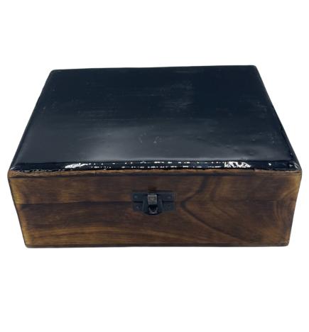 Caja Grande de Cerámica Esmaltada - 20x15x7.5cm - Negro