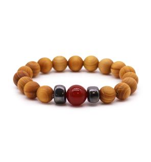 Pulsera de Cedro - Chakra Raíz - Jaspe Rojo