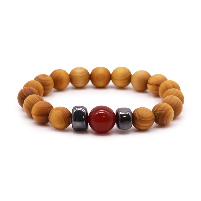 Pulsera de Cedro - Chakra Raíz - Jaspe Rojo