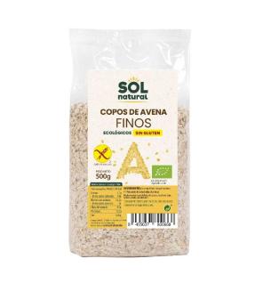 Copos de avena finos sin gluten bio 500g Sol Natural