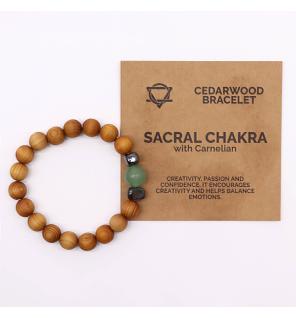 Pulsera de Cedro - Chakra Sacro - Cornalina