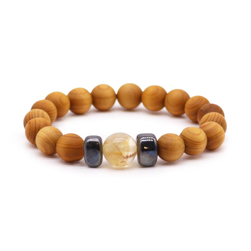 Pulsera de Cedro - Chakra Solar - Citrino