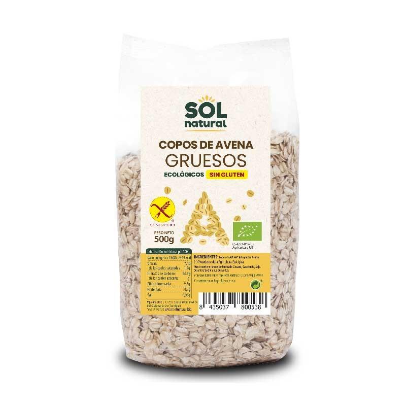 Copos de avena gruesos sin gluten bio 500g Sol Natural