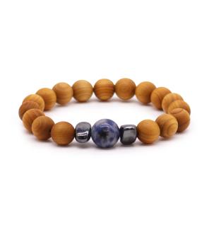 Pulsera de Cedro - Chakra Garganta - Sodalita