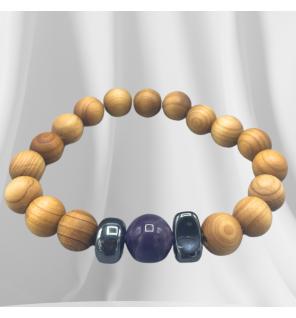 Pulsera de Cedro - Chakra del Tercer Ojo - Amatista