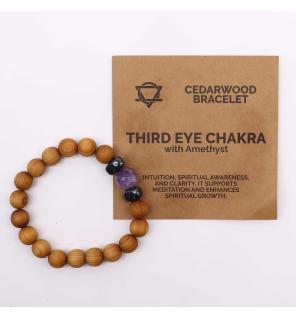 Pulsera de Cedro - Chakra del Tercer Ojo - Amatista