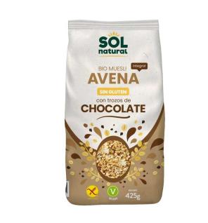 Muesli de avena y chocolate sin gluten bio 425g Sol Natural