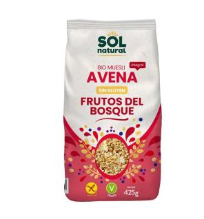 Muesli de avena con frutos del bosque sin gluten 425g Sol Natural