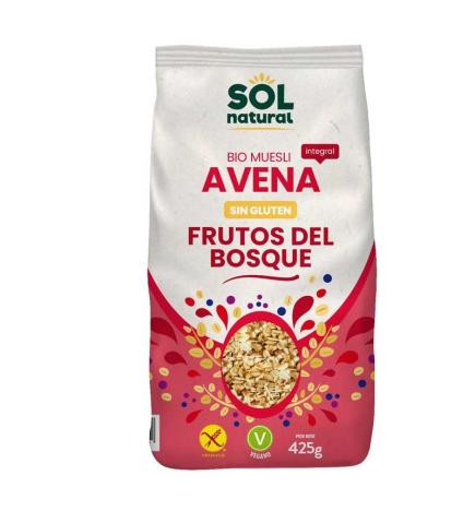 Muesli de avena con frutos del bosque sin gluten 425g Sol Natural