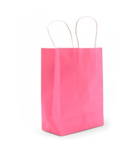 Bolsa de Papel con Asa (16x22x8cm) - Rosa (130g)