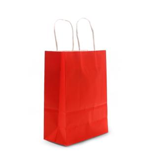 Bolsa de Papel con Asa (16x22x8cm) - Roja (130g)