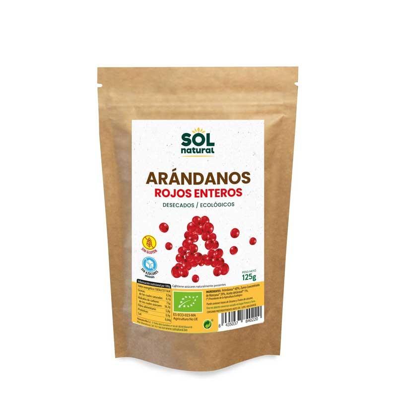 Arandanos rojos sin azucar bio 125g Sol Natural