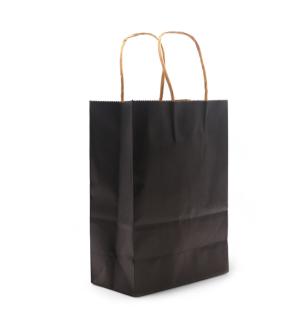 Bolsa de Papel con Asa (16x22x8cm) - Negra (130g)