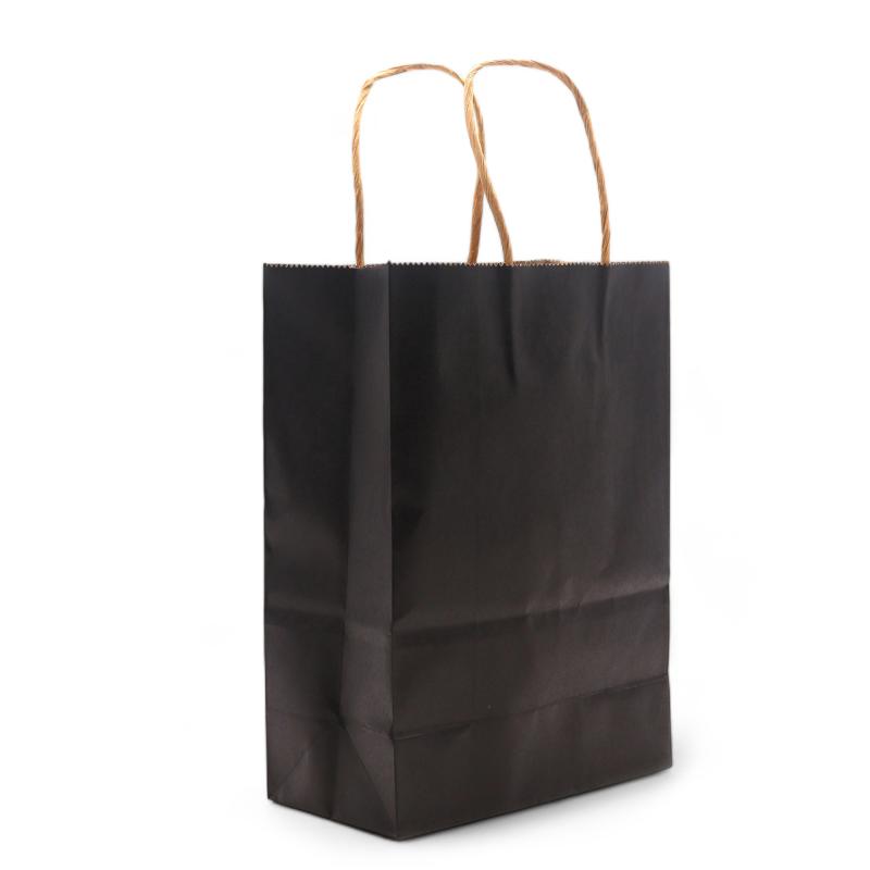 Bolsa de Papel con Asa (16x22x8cm) - Negra (130g)